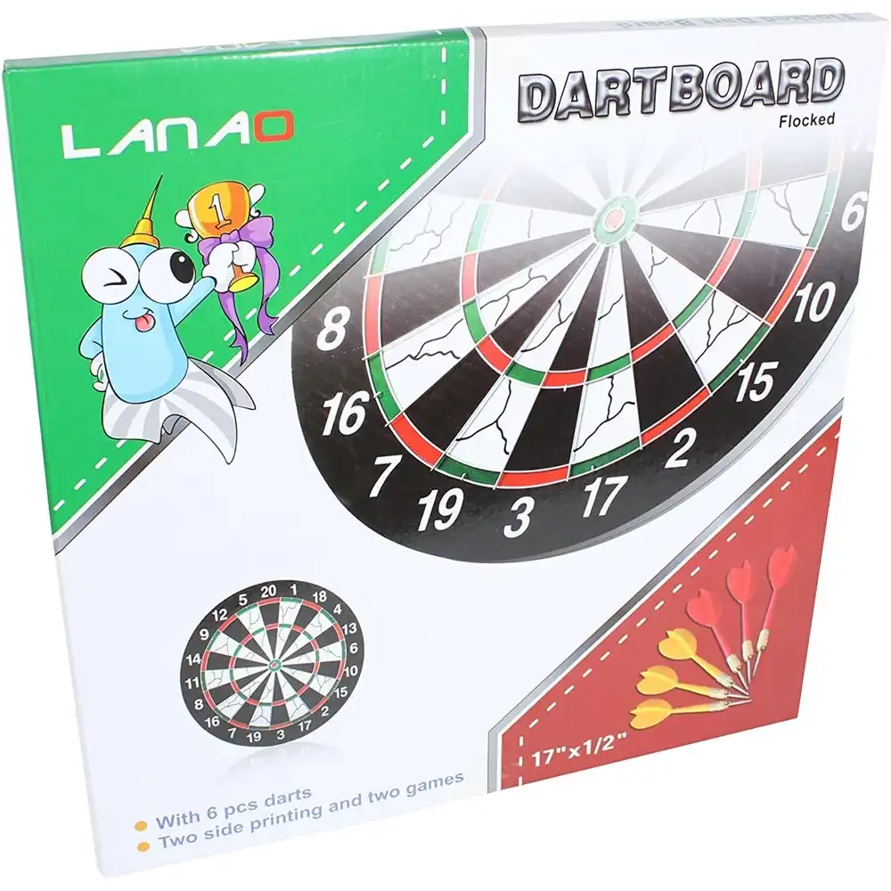 Lanao Dart Board Flocked 6 Darts- LD7813