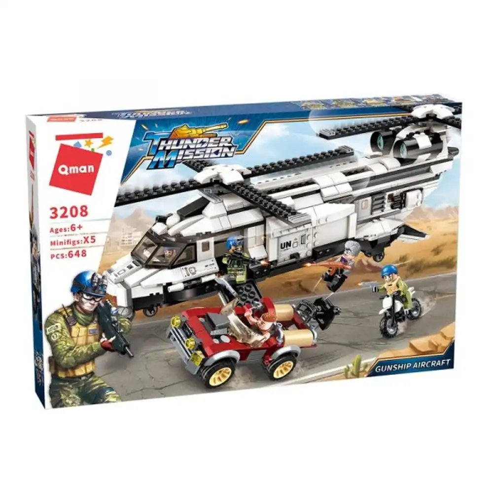 Qman - Thunder Mission Military Helicopter 648 Pieces - C3208