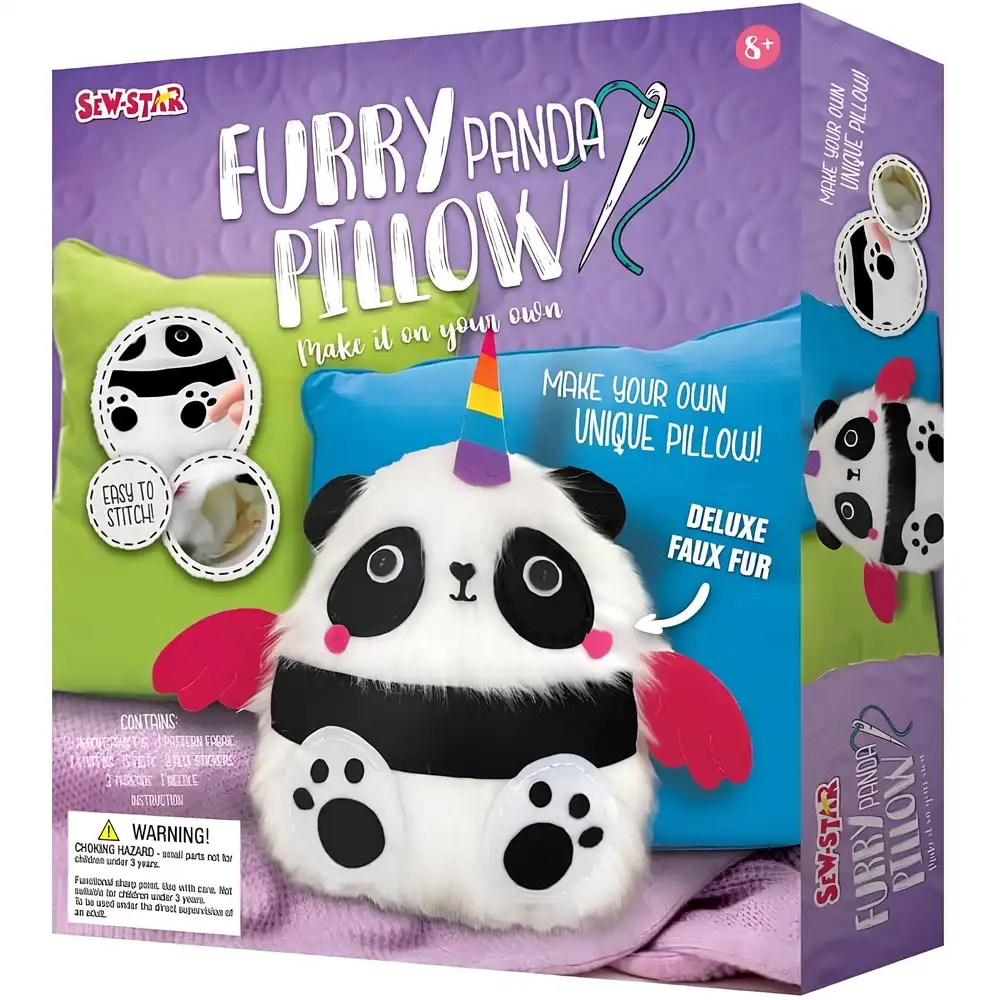 Sew Star Pillow Furry Panda Make it on Your Own - SS-19-062