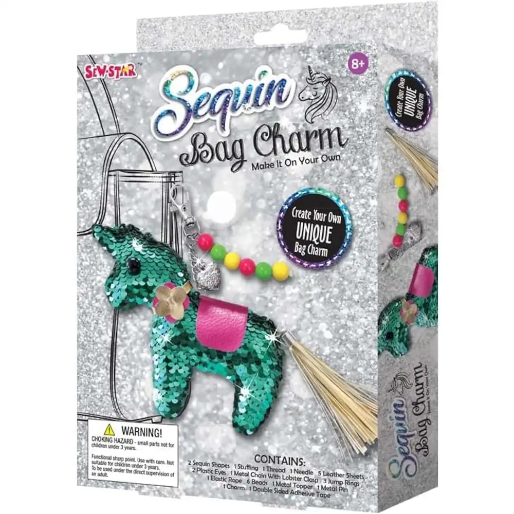 Sew-Star - Sequin Unicorn Hanger Bag charm Kit - ‎SS-18-011