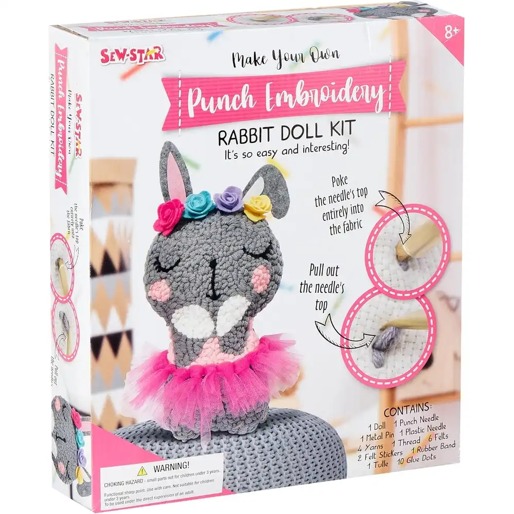 Sew-Star Punch Embroidery Rabbit Doll Kit - SS-19-110