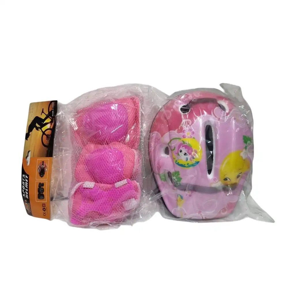 Helmet, Knee and Elbow Safety Sets Pink - 2001H