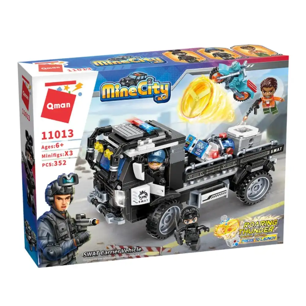 Qman - Mine City Police Armored Truck 352 Pieces - C11013
