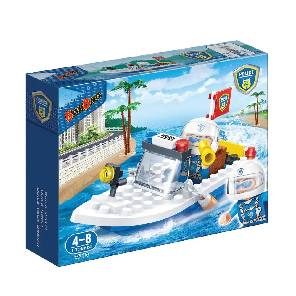 Banbao - Police Water Boat 62 Pieces - 7019