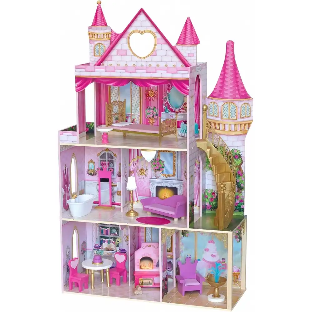KidKraft - Rose Garden Castle Wooden for 12 Inch Doll with Accessories - 10117