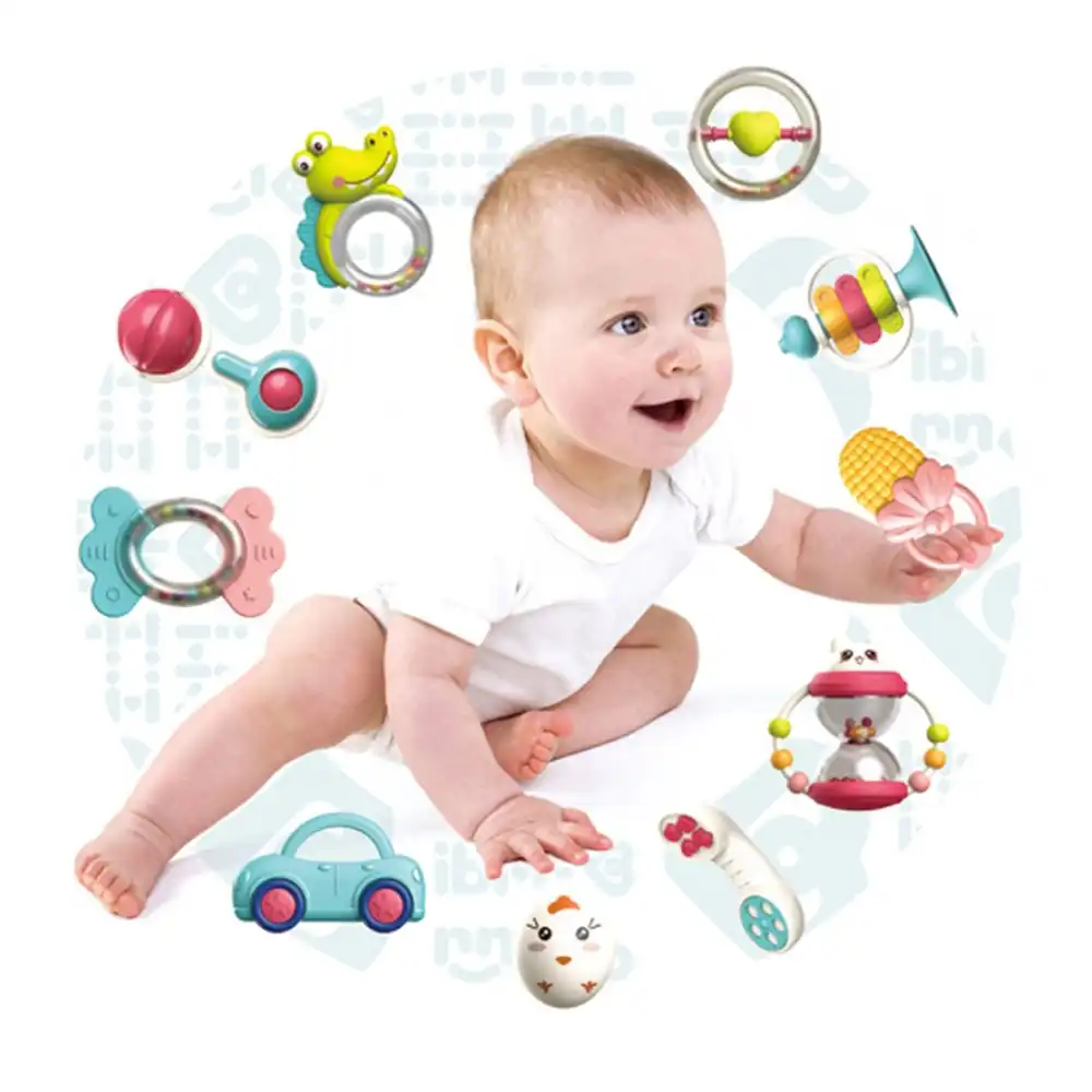Baby Rubber Rattles Box 10 Pieces - 016263-608-75