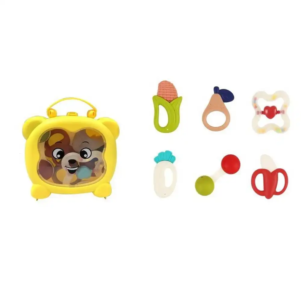 Bear Box Rubber Rattles 6 Pieces - 030643-209-76
