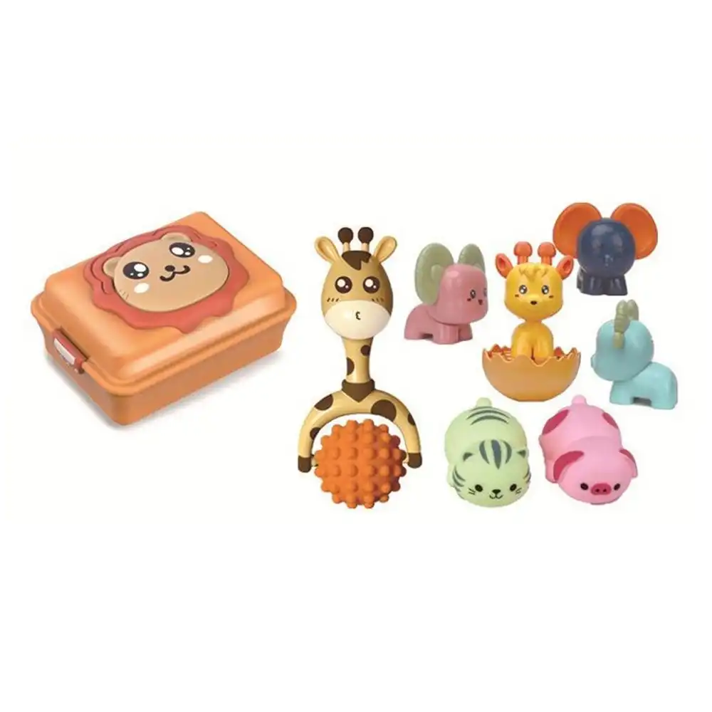 Baby Rubber Rattle Lion Box 8 Pieces - 031019-R6240