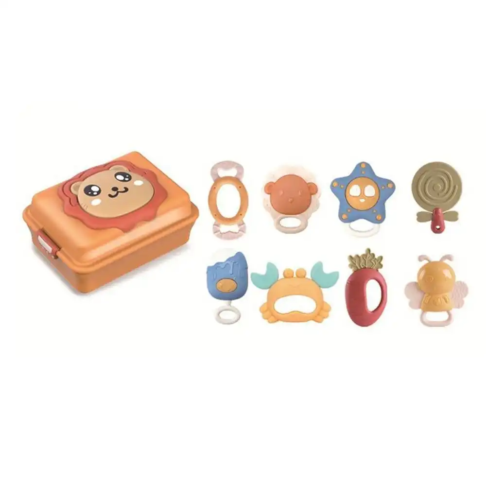 Baby Rubber Rattle Lion Box 8 Pieces - 031019-R6241A