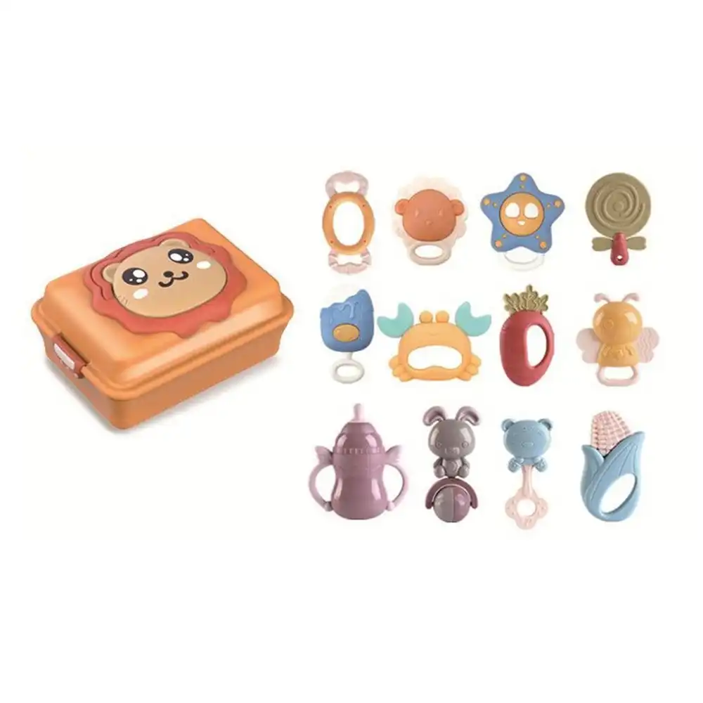 Baby Rubber Rattle Lion Box 12 Pieces - 031019-R6241B