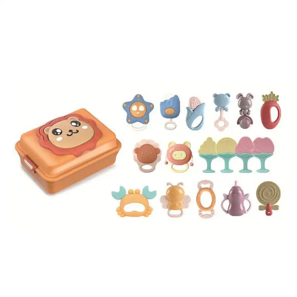 Baby Rubber Rattle Lion Box 17 Pieces - 031019-R6241C