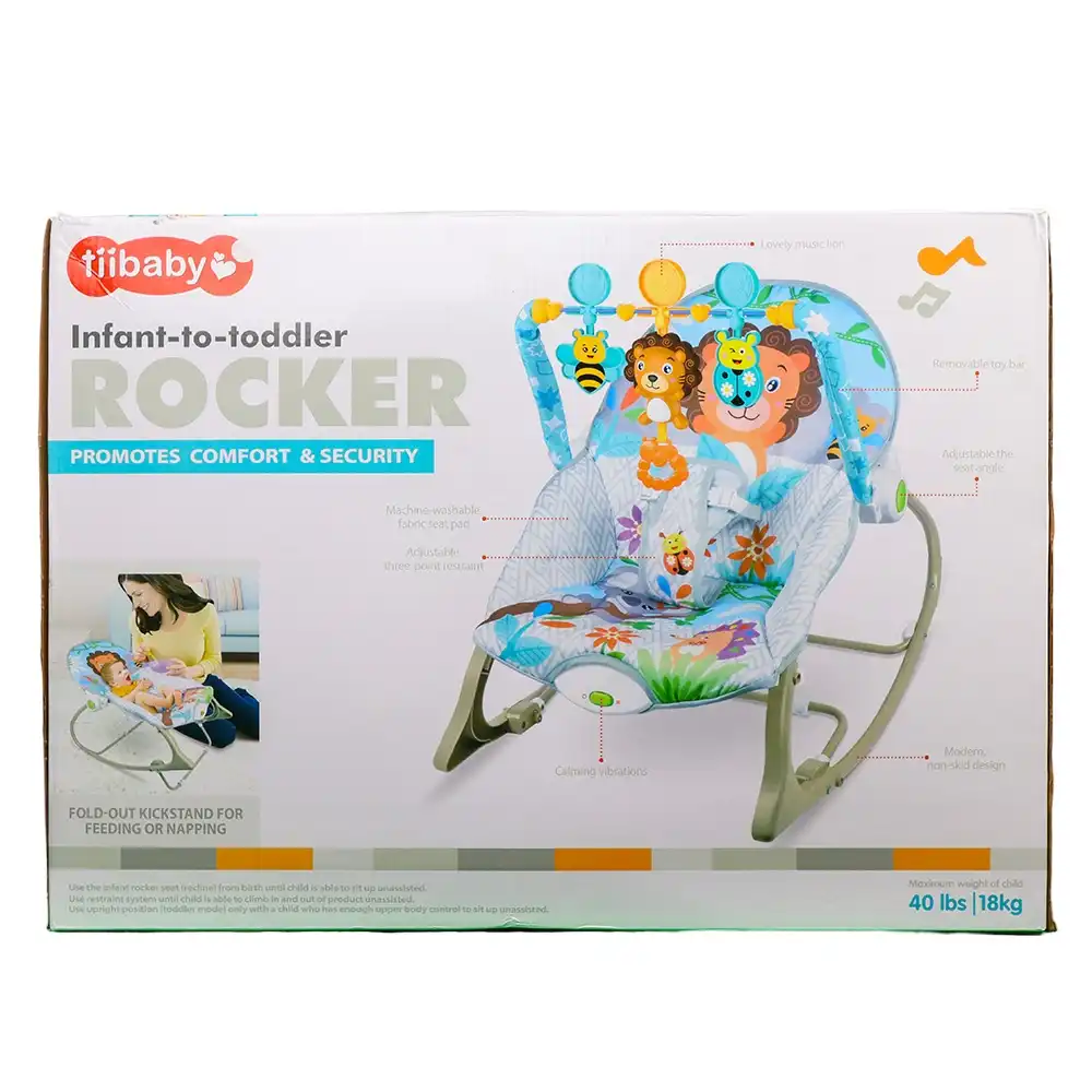 Tiibaby Infant to Toddler Rocker for Kids with Toys - 68145