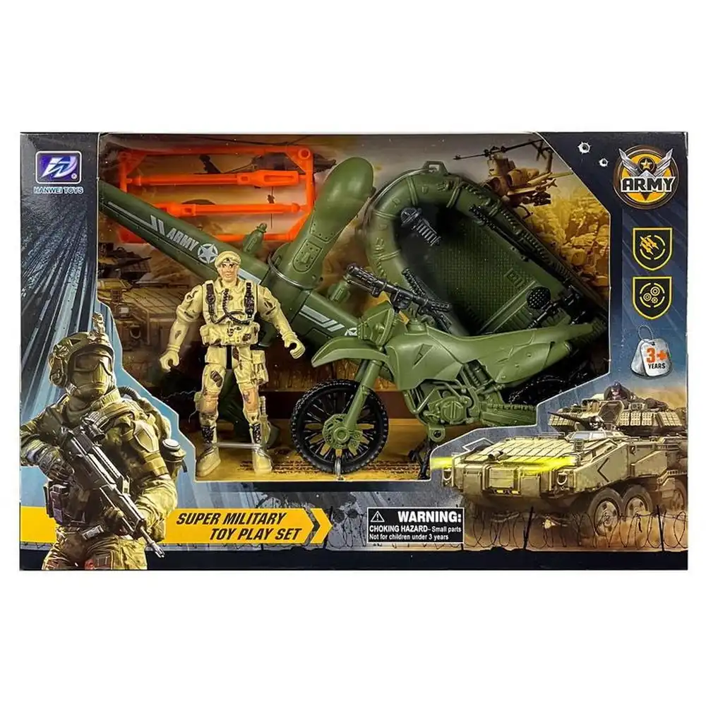 Super Military Special Combat Soldier Playset (Plane,Boat and Motorcycle) - HW-M123-5