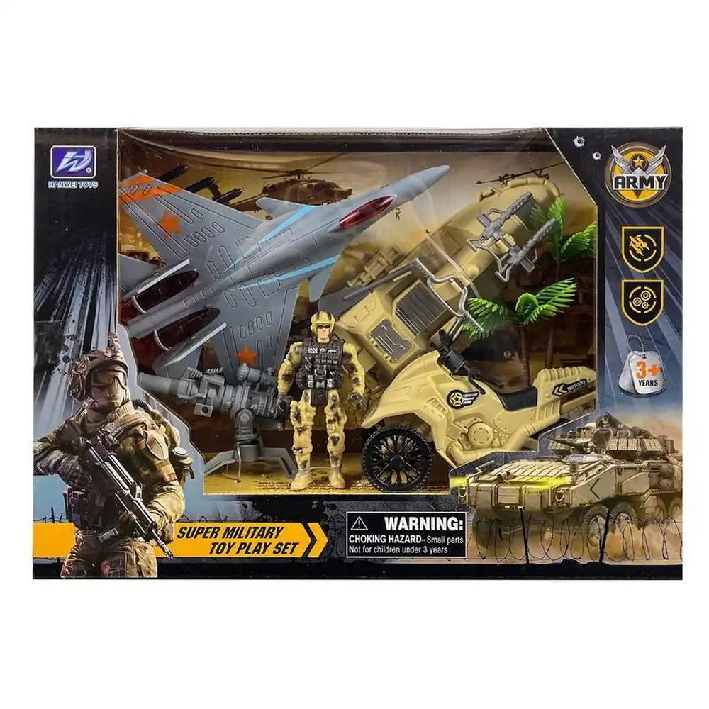 Super Military Special Combat Soldier Playset (Rocket Launcher,Soldier and Buggy) - HW-M143-4