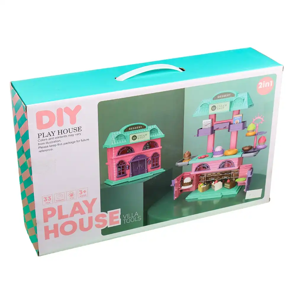DIY 2 in 1 Sweet Cream Shop Play House 33 Pieces - 15R09