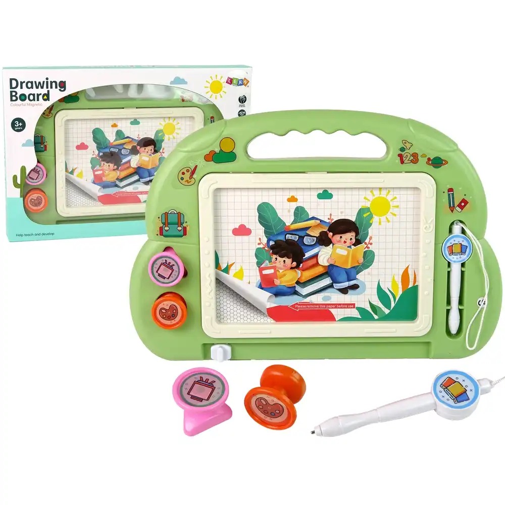 Colorful Magnetic Drawing Board with Stamps (2 Colors) - 3638D