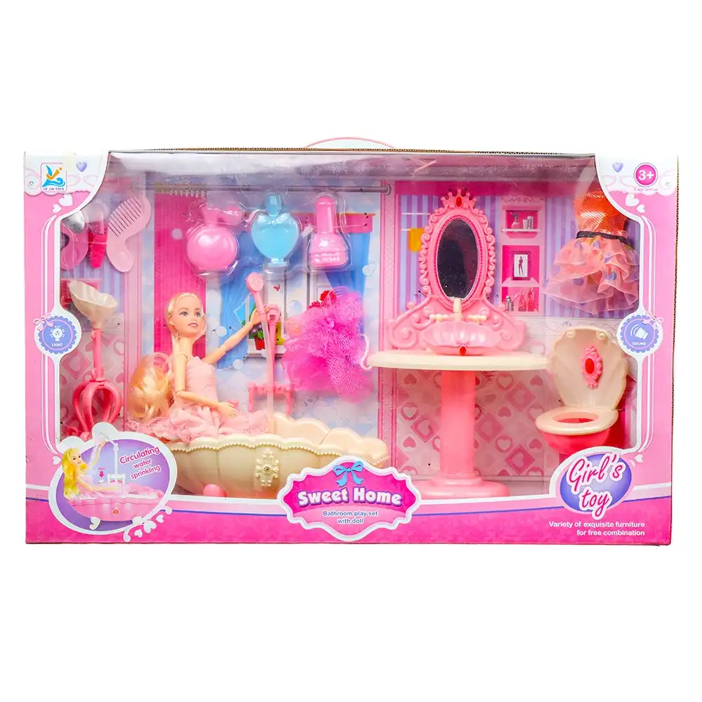 Fashion Doll with Bathroom and Accessories - 698-7