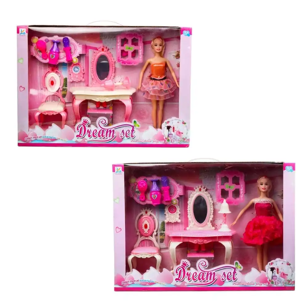 Barbie Fashion Doll Dreamy Set with Dressing Table & Accessories (2 Packs) - 789-1
