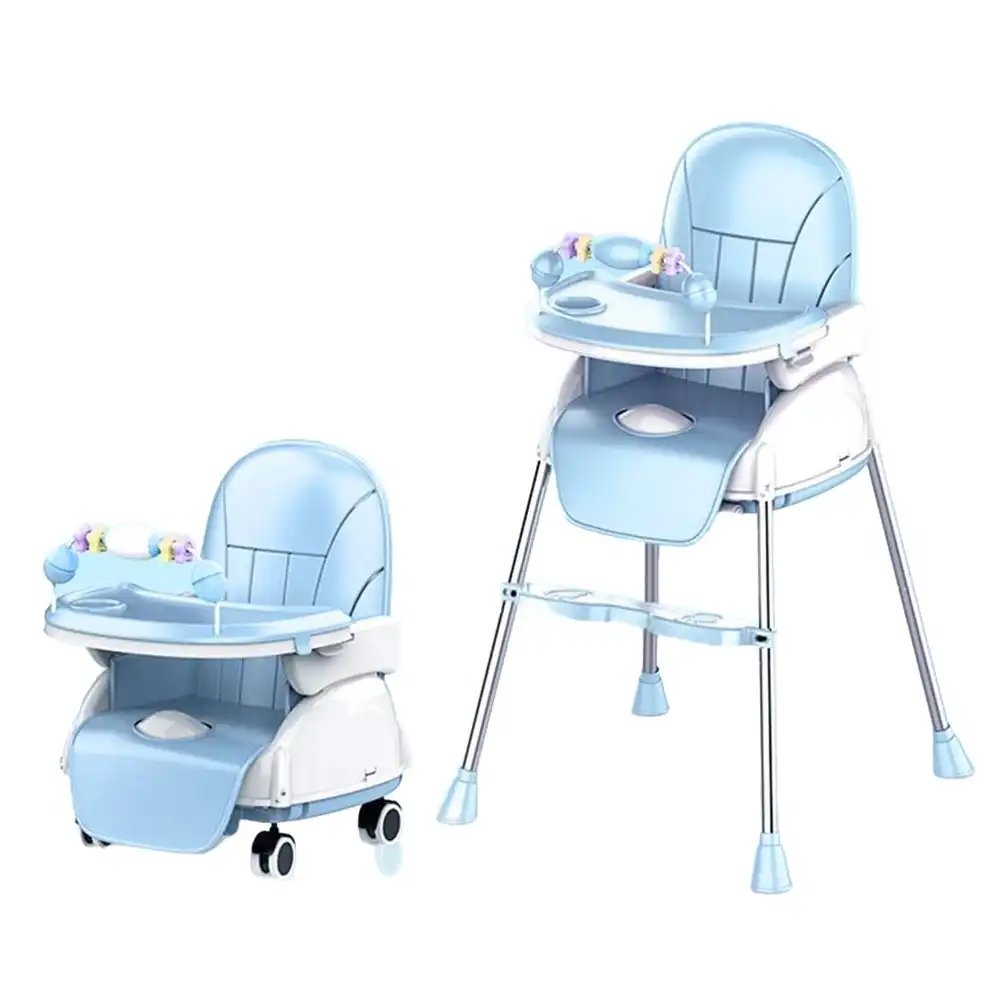 Feeding Dining Leather Cyan Chair 2 Levels and Toys - C-006