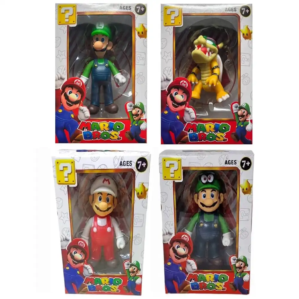 Super Mario Characters (Luigi,Croc, 2 Mario) Model Figures - 253-8