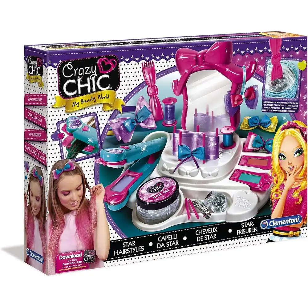 Clementoni - Crazy Chic Star Hairstyle Lab with Accessories - 15241