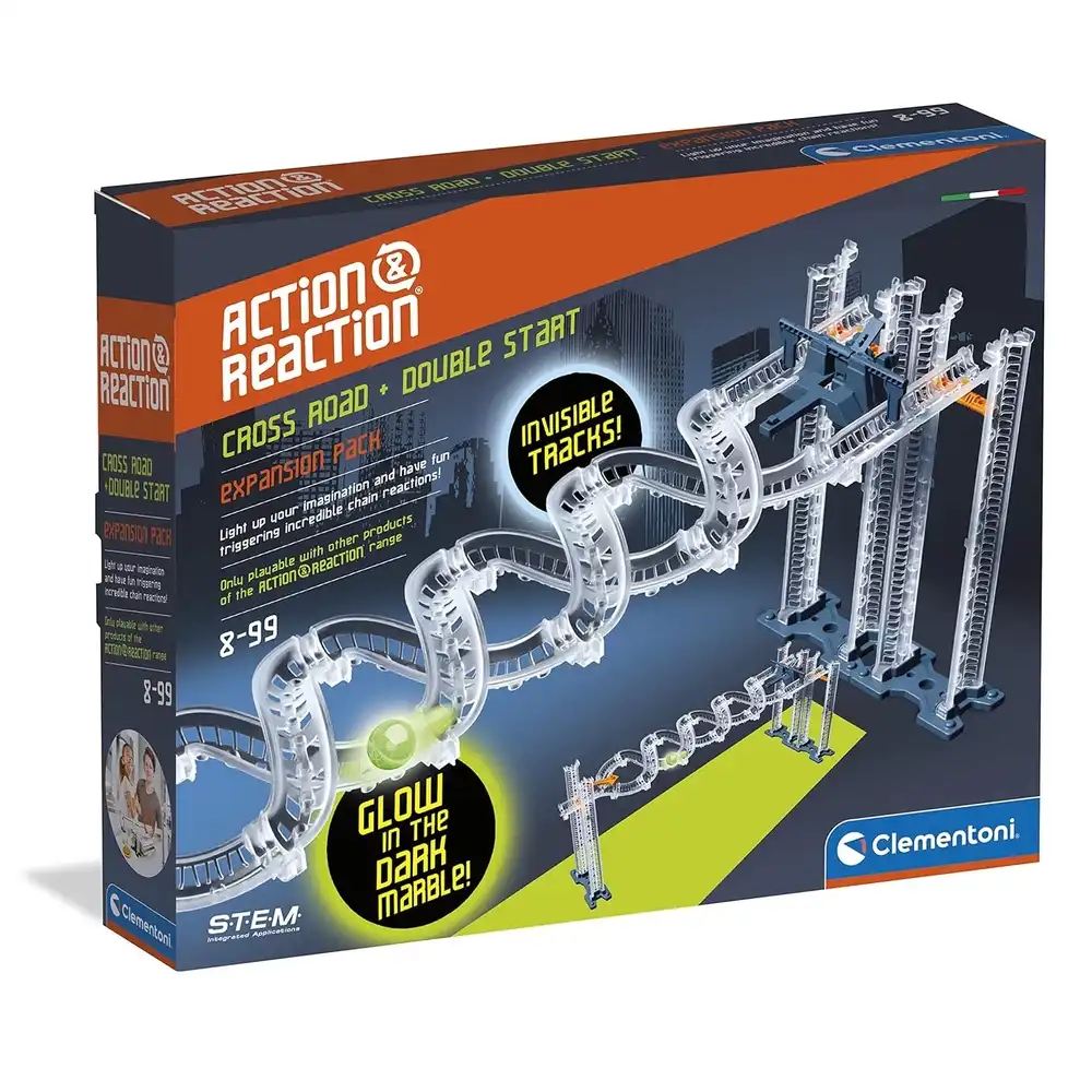 Clementoni - Action & Reaction Cross Road With Glow in the Dark Marble - 19265