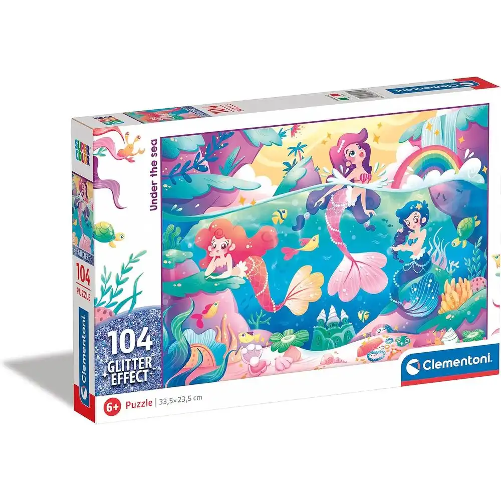 Clementoni - Mermaid Under The Sea Glitter Effect Puzzle 104 Pieces - 20149