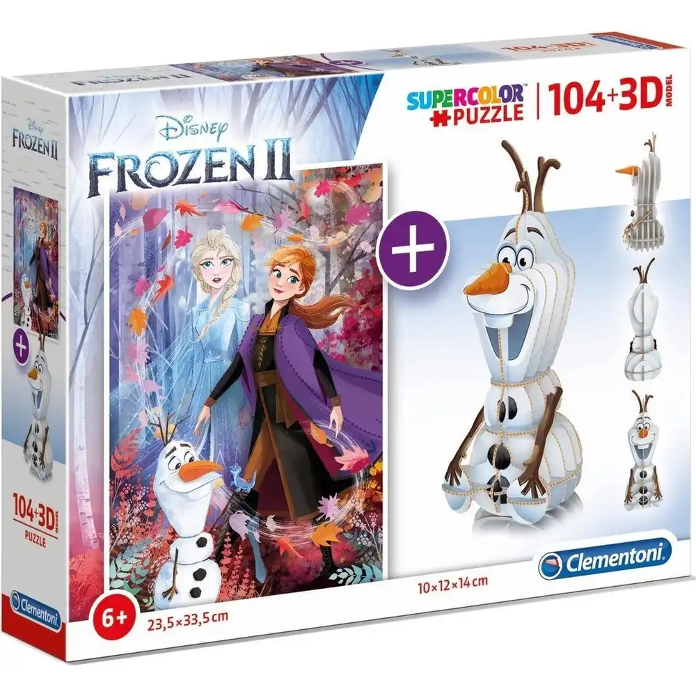 Clementoni - Disney Frozen 2 Puzzle 104 Pieces with 3D Model Kit - 20170
