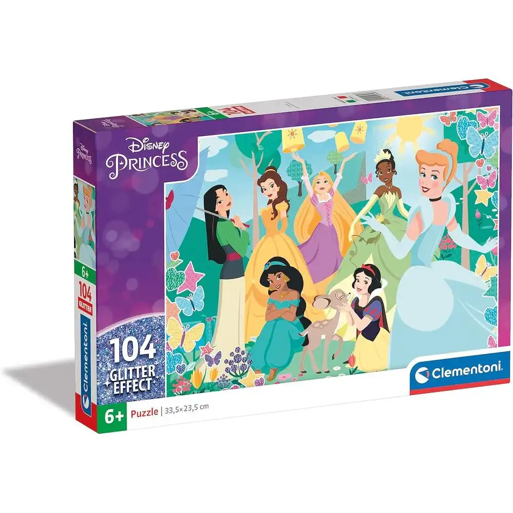 Clementoni - Disney Princess Glitter Effect Puzzle 104 Pieces - 20346