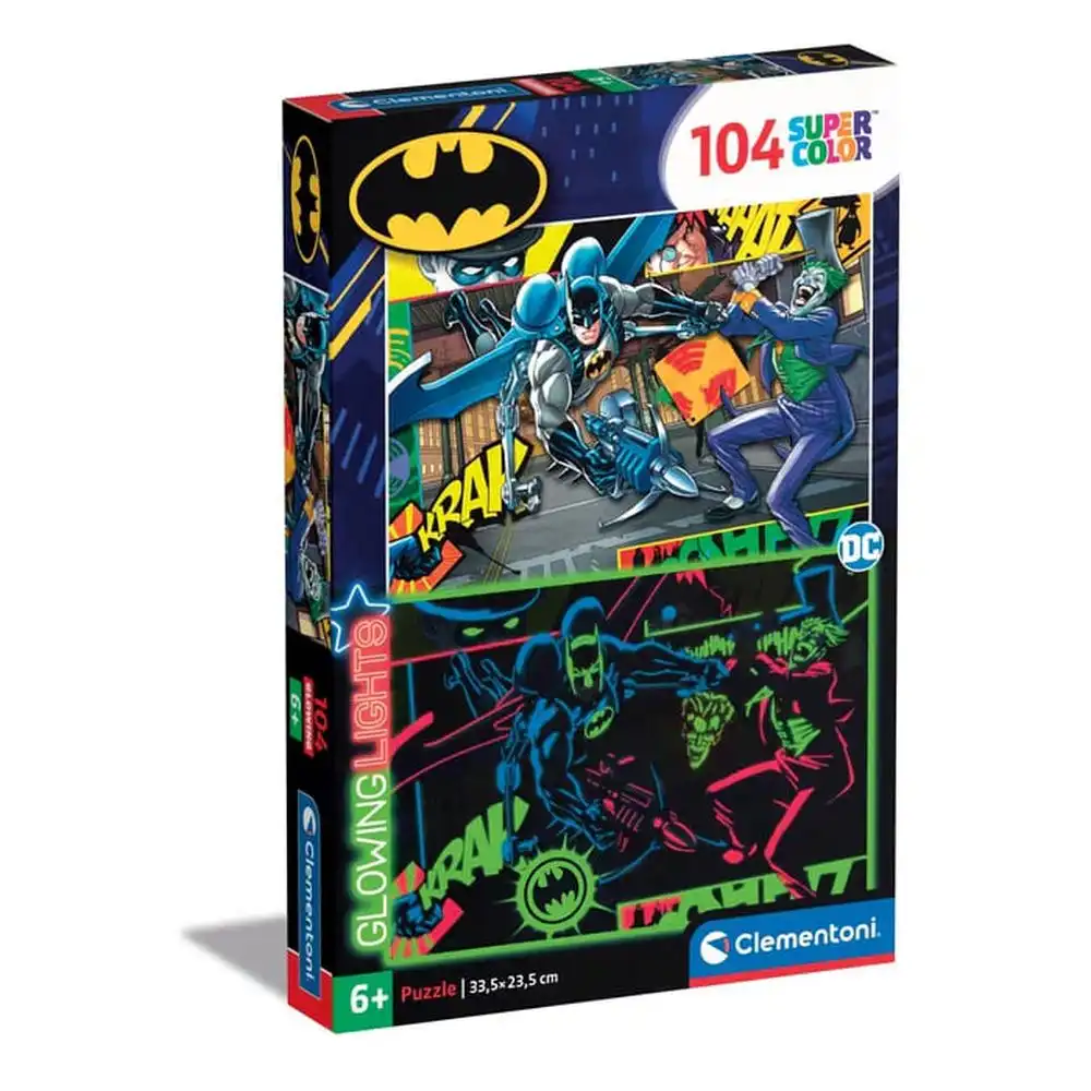 Clementoni -Super Color Glowing Lights Batman Puzzle 104 Pieces - 27175