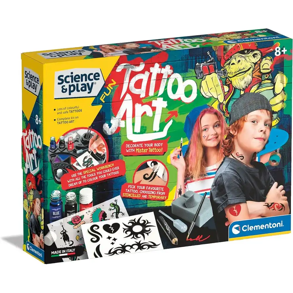 Clementoni - Science & Play Fun Art Tattoo Kit - 61544