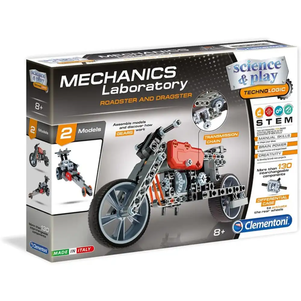 Clementoni - Mechanics Laboratory Roadster & Dragster 130 Pieces - 75030