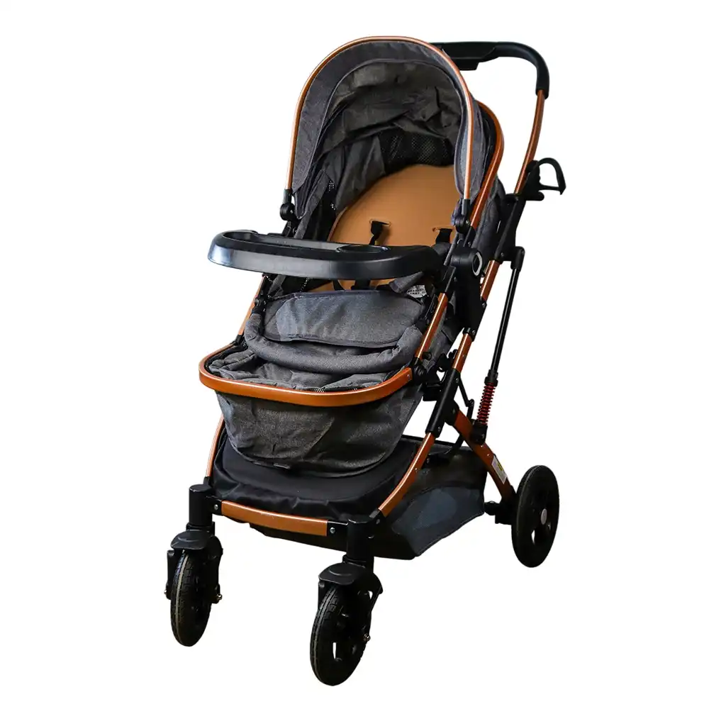 Baby Stroller Aluminum 2 in 1 Highland Stroller Black - A8188S-3