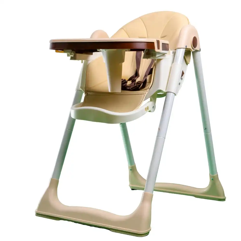 Feeding Dining Leather Chair 2 Levels and Moving Back Biege - 8123