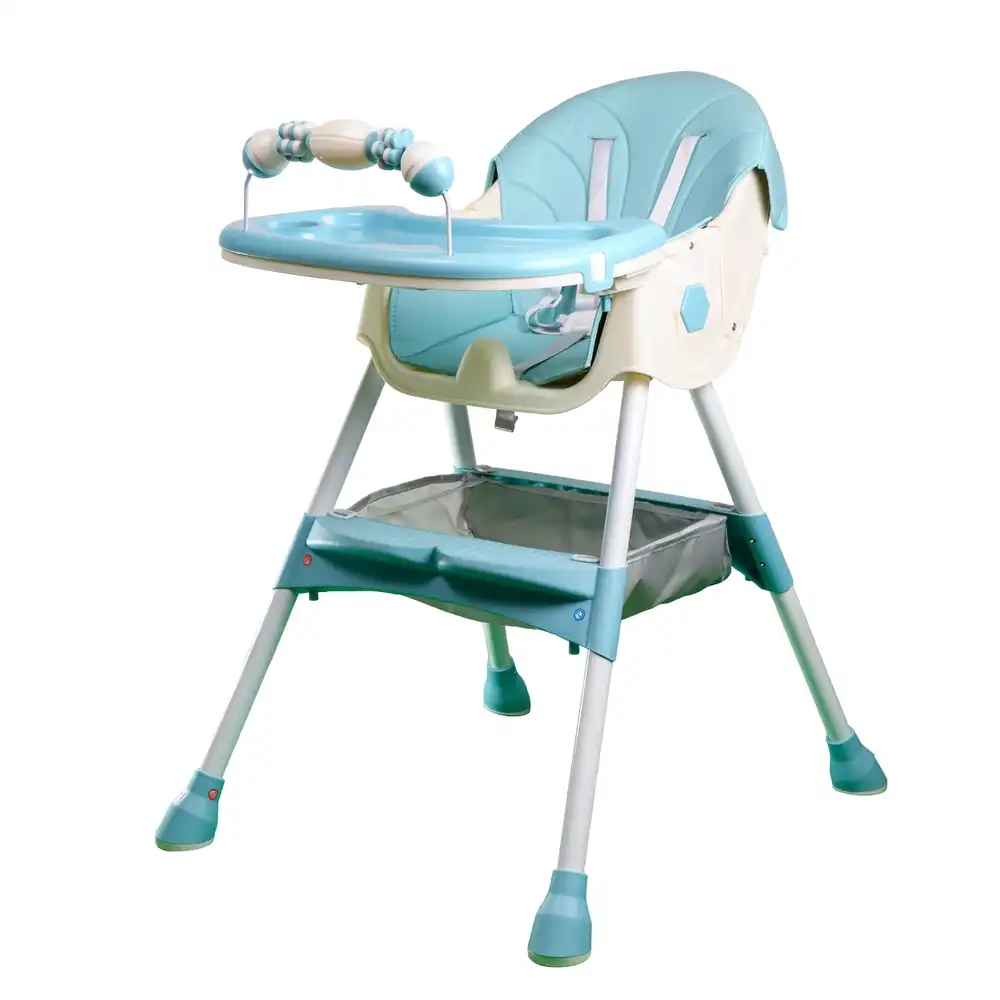 Feeding Dining Leather Chair 2 Levels Cyan - H-601