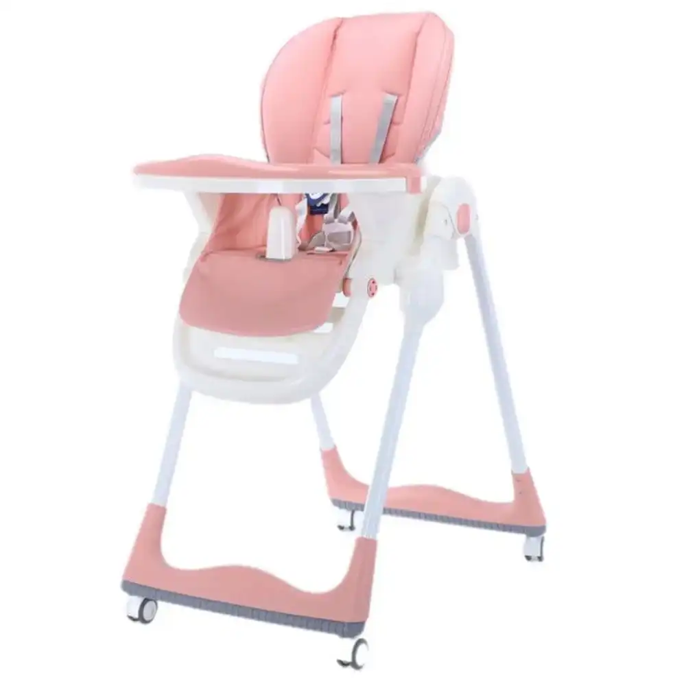 Feeding Dining Leather Chair 2 Levels and Moving Back (Cyan/Blue/Pink/Biege) - S-600