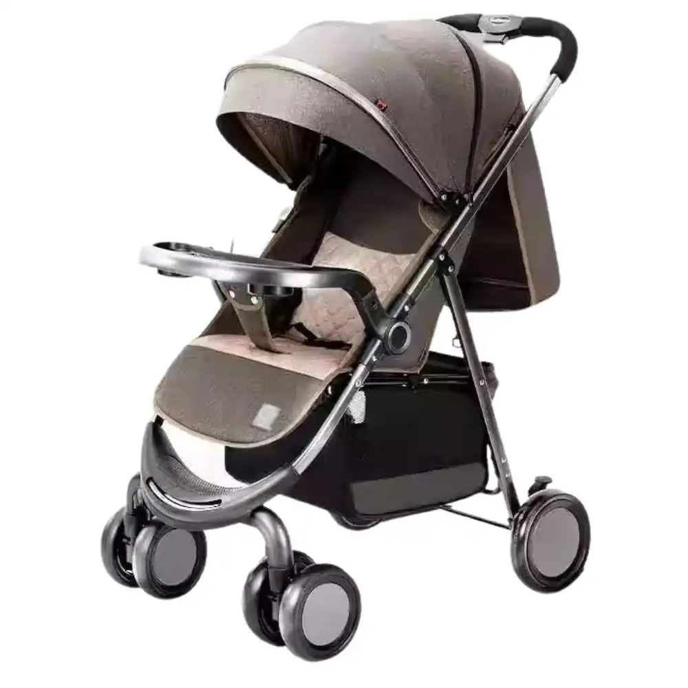 Luxury Baby Aluminum Stroller (Brown/Purple/Green) - T196
