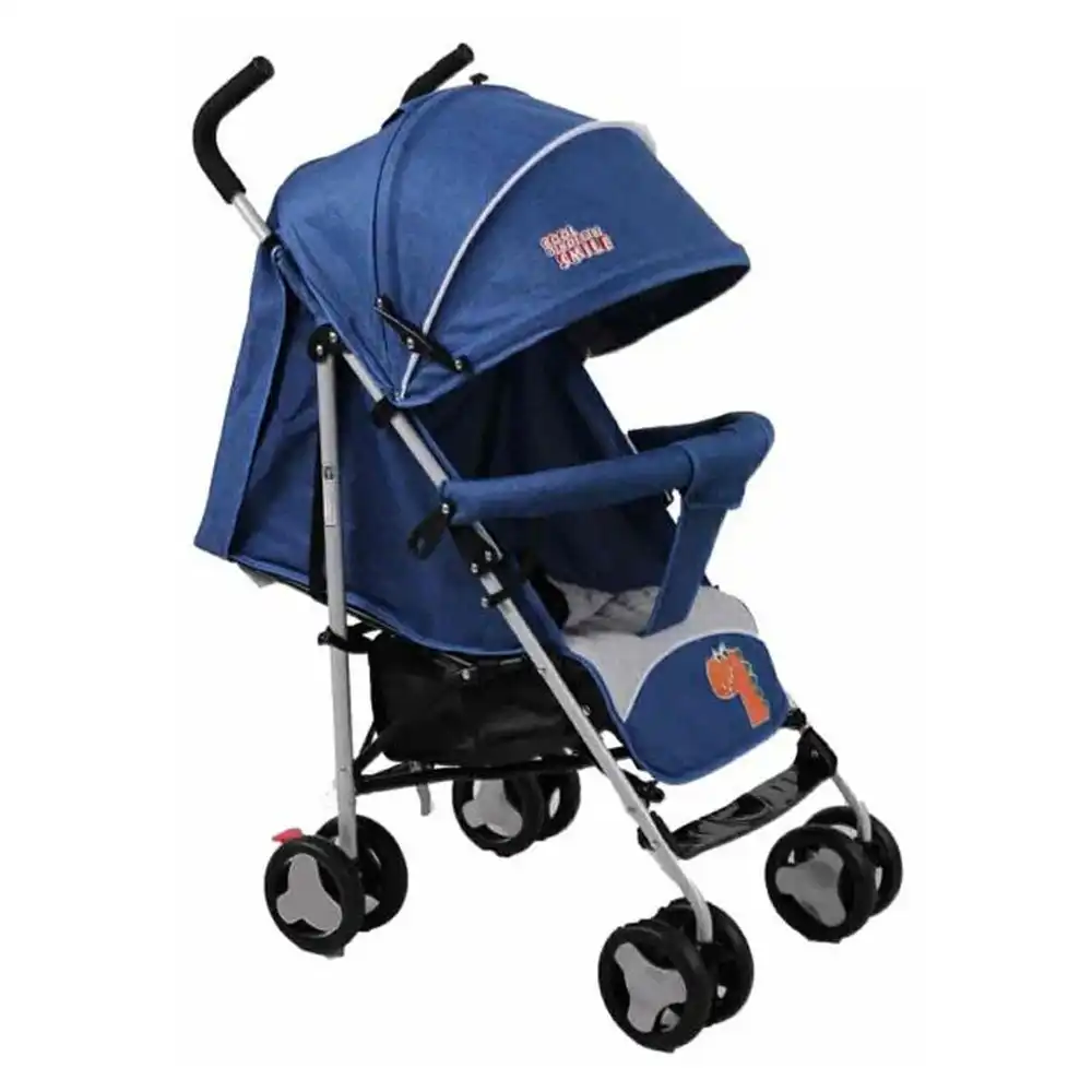 Buggy Wheels Stroller with Brakes and Adjustable Push Handlebar (Red/Grey/Blue) - 8703