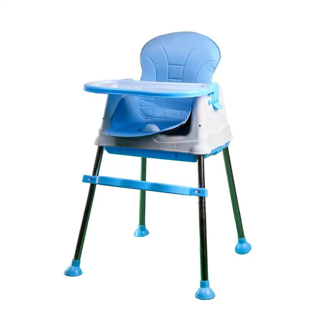 Feeding Dining Leather Chair 2 Levels Blue - LEH-001