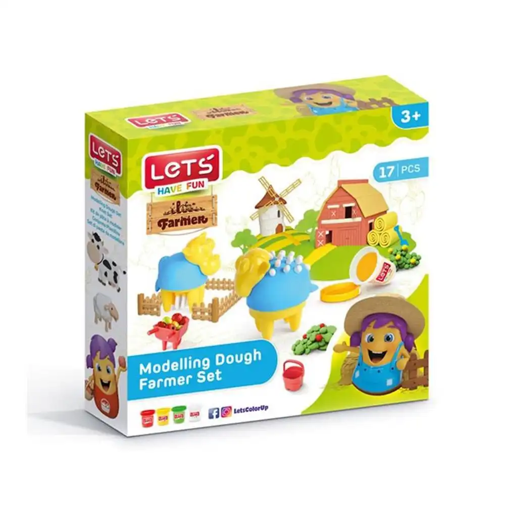 Let's - Farm Play Dough Set 17 Pieces - L9007