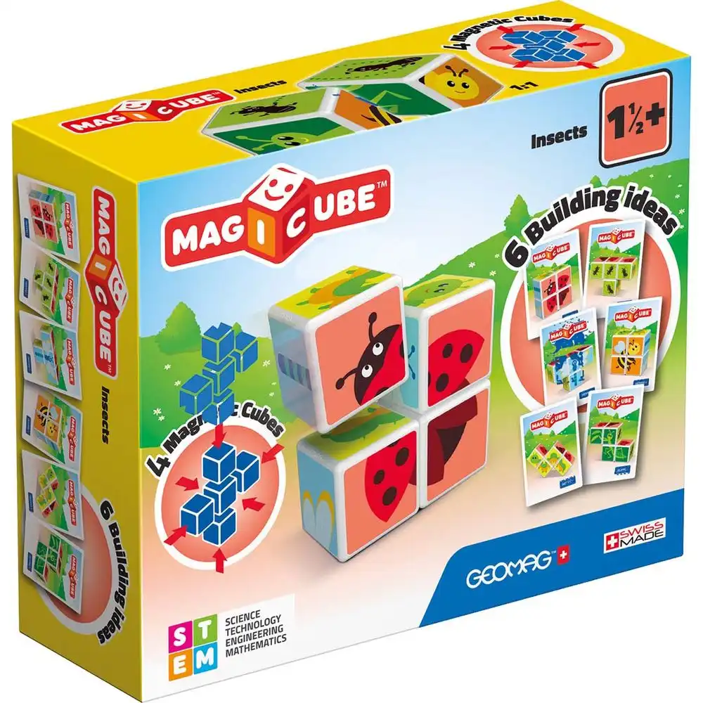 Geomag - Magnetic Cubes Insects 4 Cubes With 7 Cards - 121