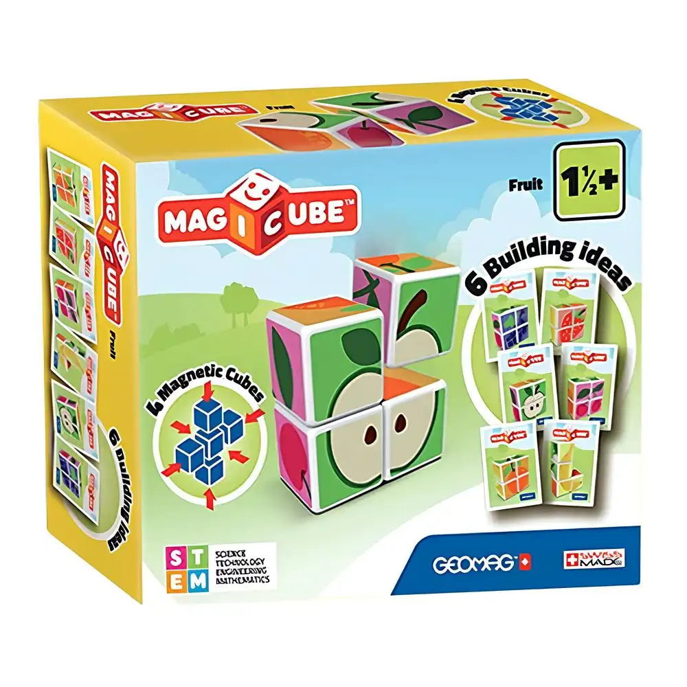 Geomag - Magnetic Cubes Fruits 4 Cubes With 7 Cards - 131