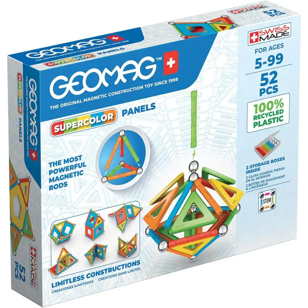 Geomag - Educational Supercolor Panels And Magnetic Rods 52 Pieces - 378