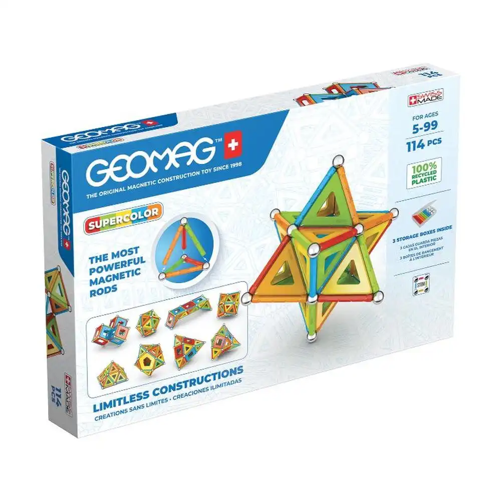 Geomag - Educational Supercolor Panels And Magnetic Rods 114 Pieces - 382