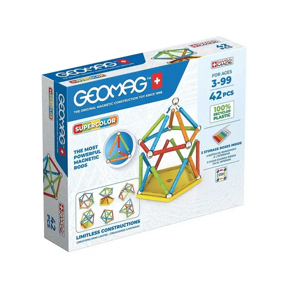 Geomag - Educational Supercolor Panels And Magnetic Rods 42 Pieces - 383