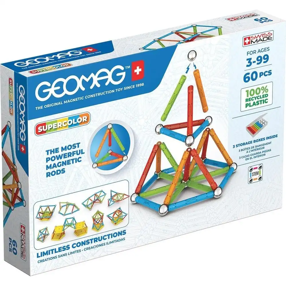 Geomag - Educational Supercolor Panels And Magnetic Rods 60 Pieces - 384
