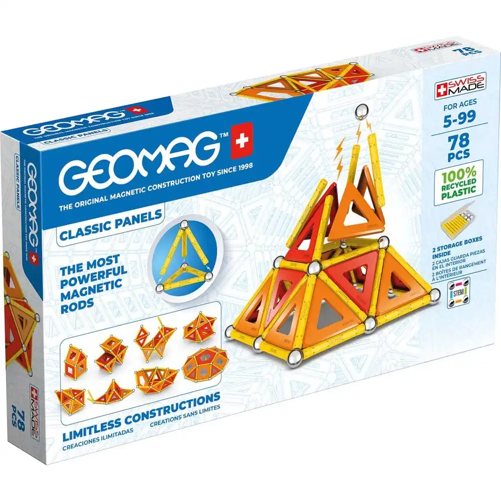 Geomag - Educational Classic Panels And Magnetic Rods 78 Pieces - 472