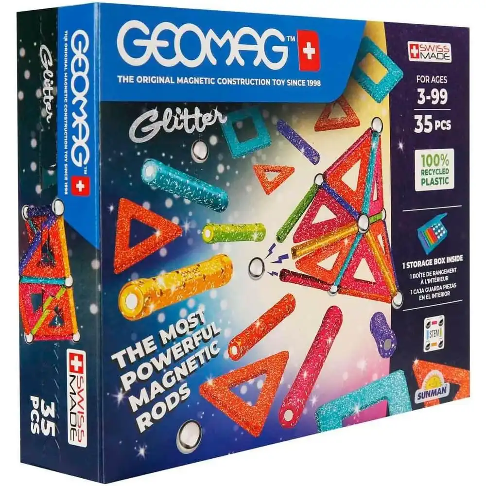 Geomag - Educational Glitter Panels And Magnetic Rods 35 Pieces - 535