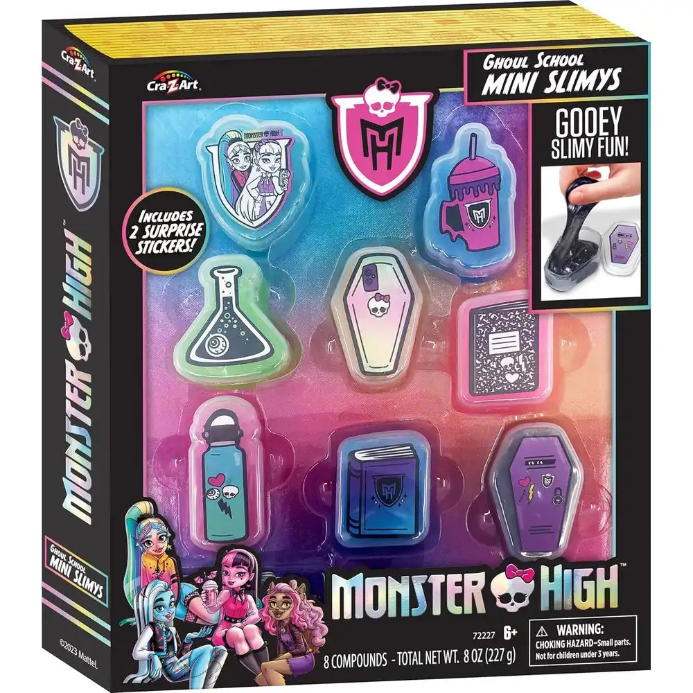 CraZArt - Ghoul School Mini Slimys Monster High Slime 8 Compounds - 72227INT-6