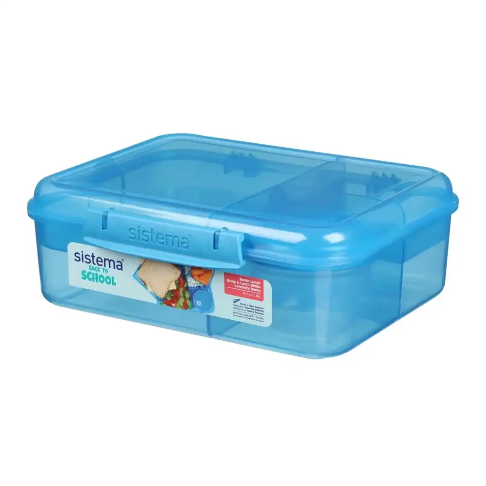 Sistema - Bento Lunch Box with Yogurt Pot  1.65 Litre - Blue - 3595